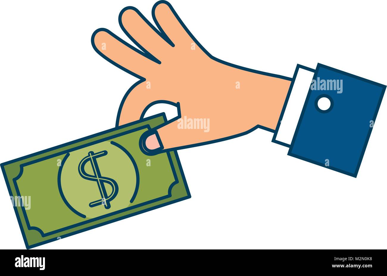 hand with bill dollar money icon Stock Vector Image & Art - Alamy
