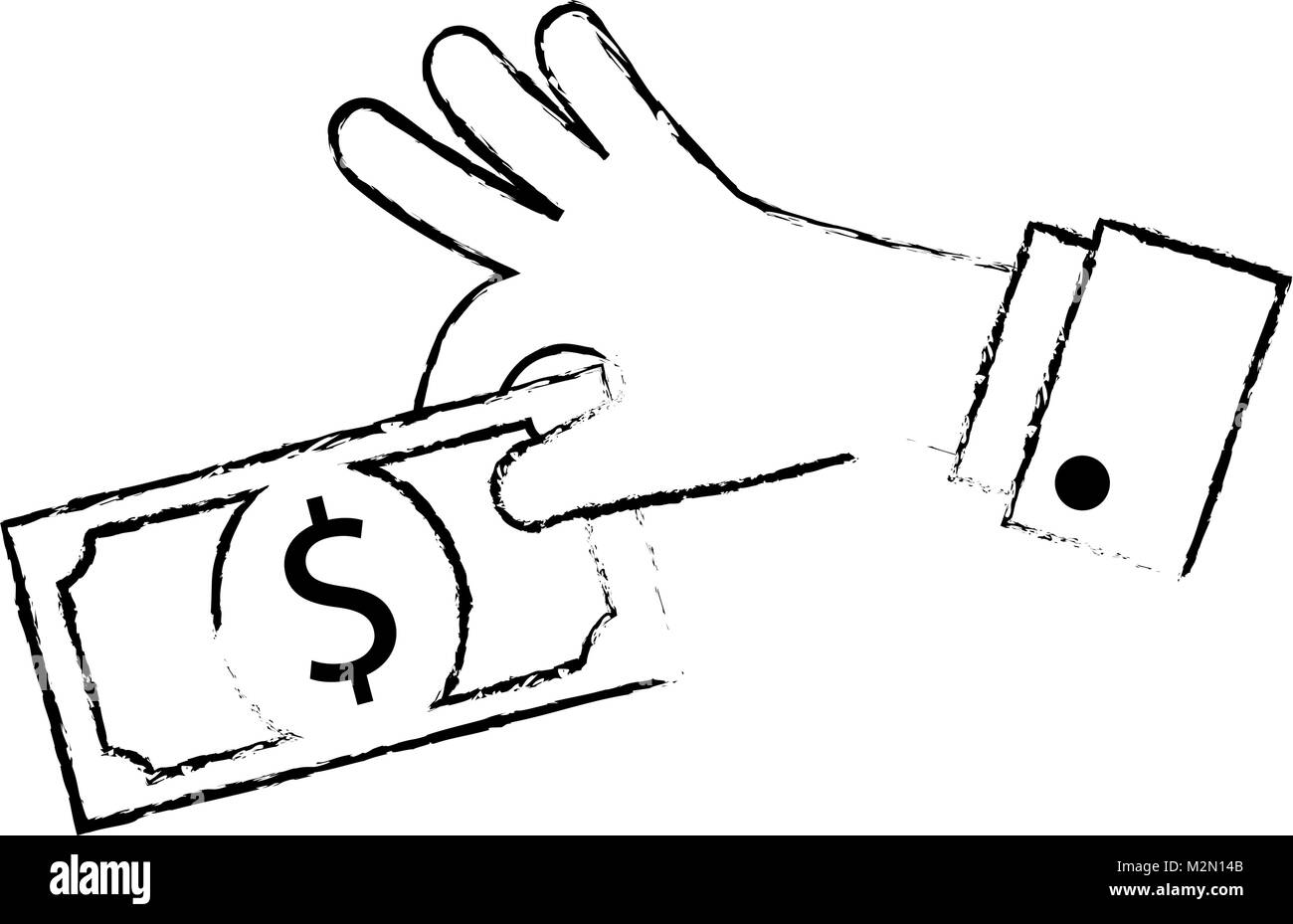 hand with bill dollar money icon Stock Vector Image & Art - Alamy