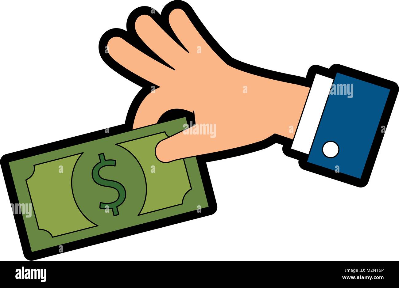 hand with bill dollar money icon Stock Vector Image & Art - Alamy