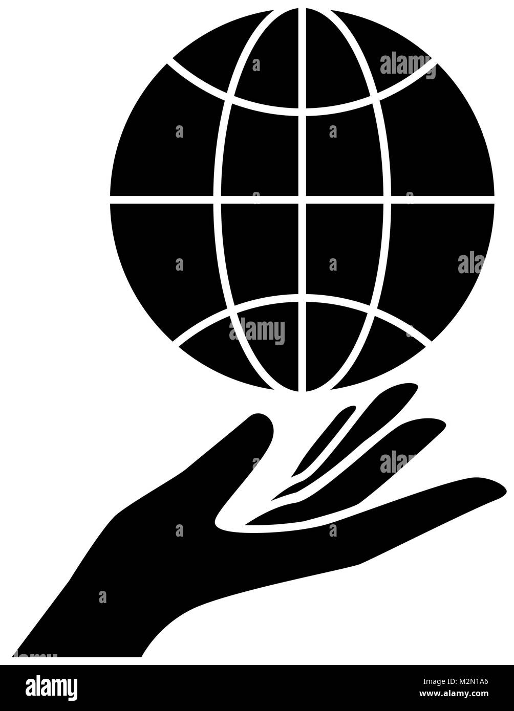 sphere planet with hand human Stock Vector Image & Art - Alamy