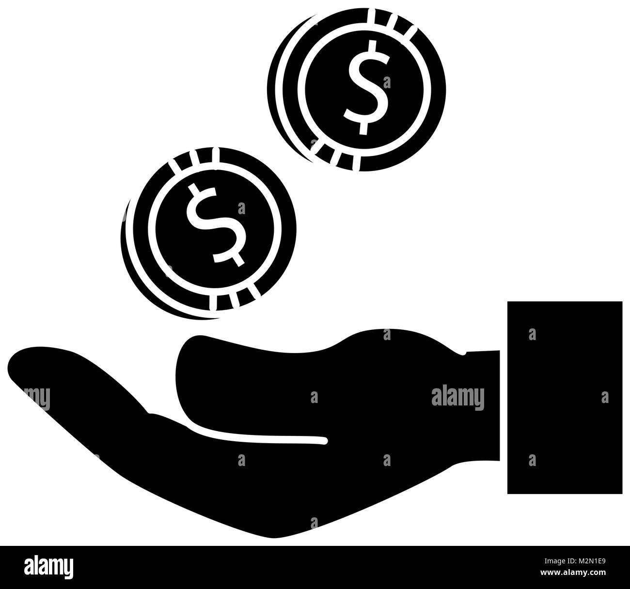 hand with coin money isolated icon Stock Vector Image & Art - Alamy