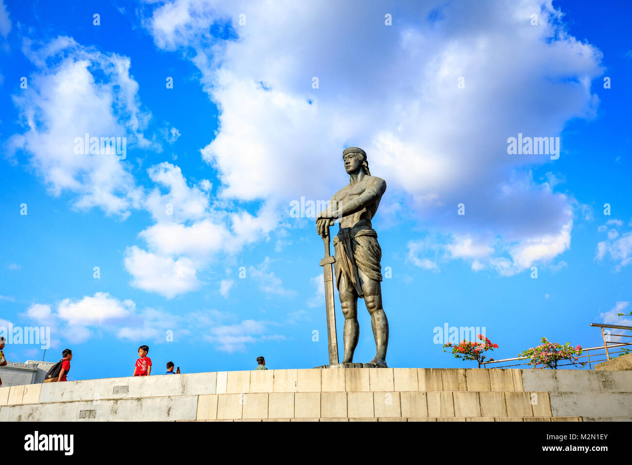 Manila, Philippines - Feb 4, 2018 : The Statue of the Sentinel of Freedom (Lapu Lapu Monument) in Rizal Park at the center of the Agrifina Circle, Man Stock Photo