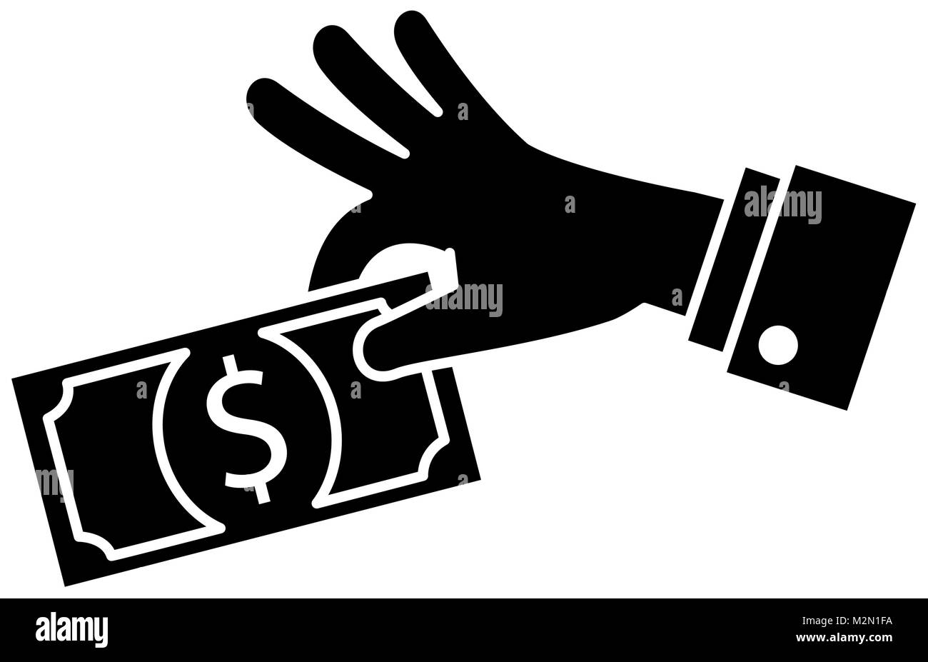 hand with bill dollar money icon Stock Vector Image & Art - Alamy