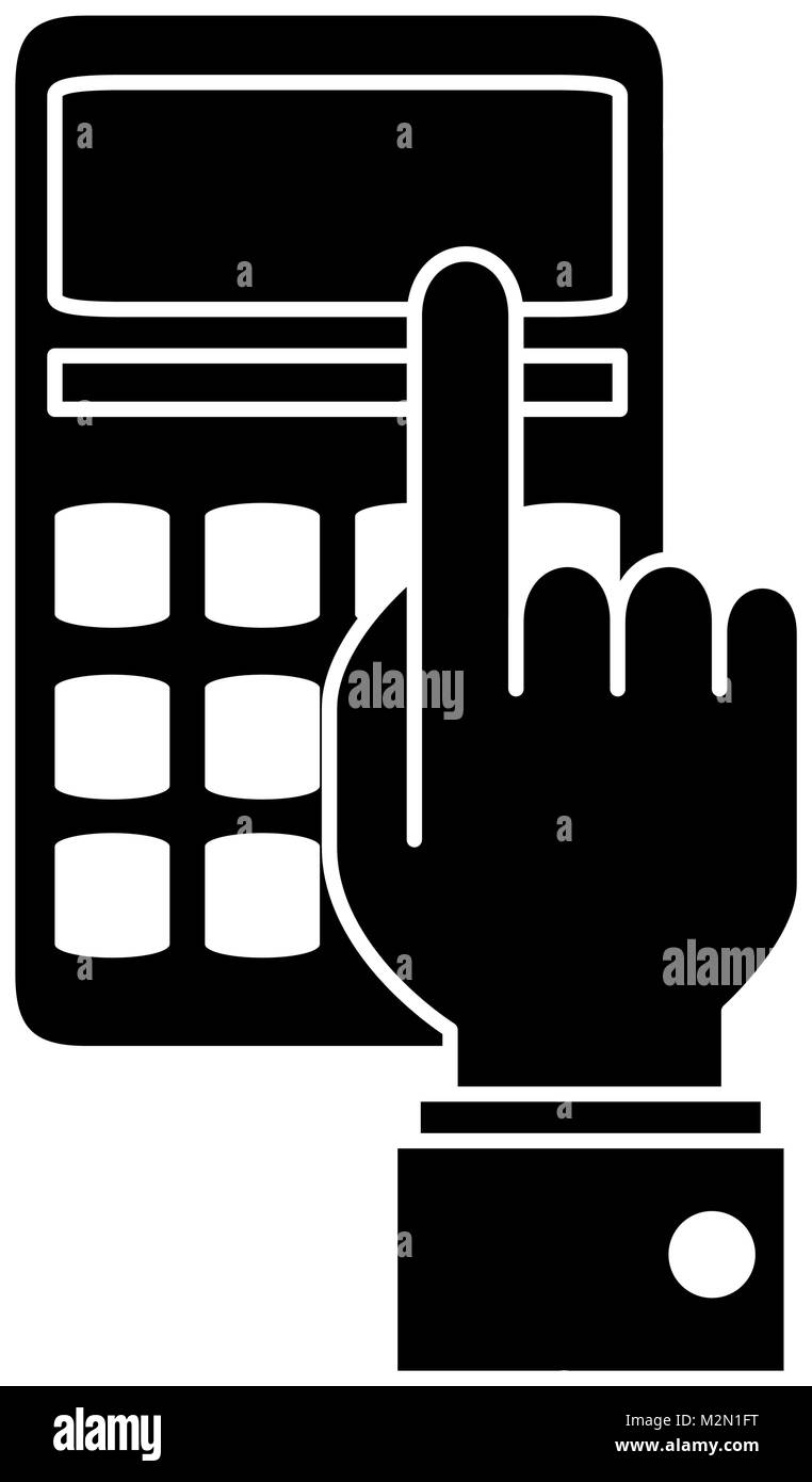 hands with calculator math isolated icon Stock Vector Image & Art - Alamy