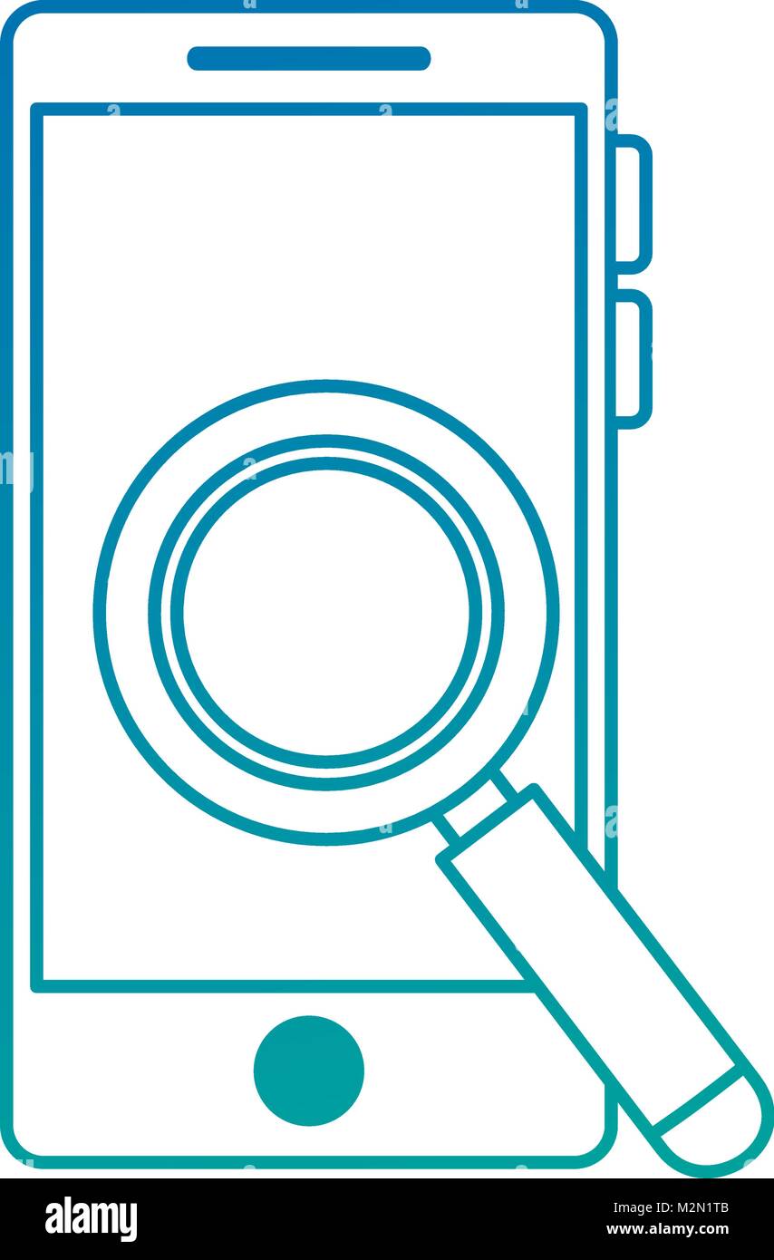 smartphone device with magnifying glass Stock Vector Image & Art - Alamy