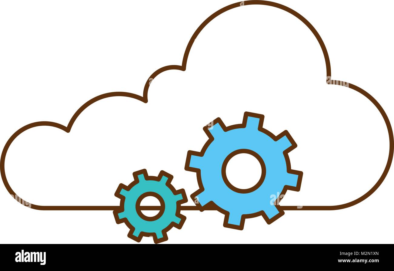 cloud computing with gears Stock Vector Image & Art - Alamy