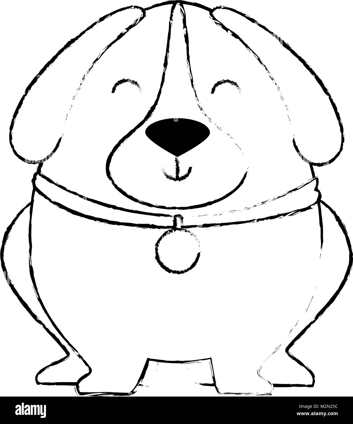 cute dog with necklace Stock Vector Image & Art Alamy