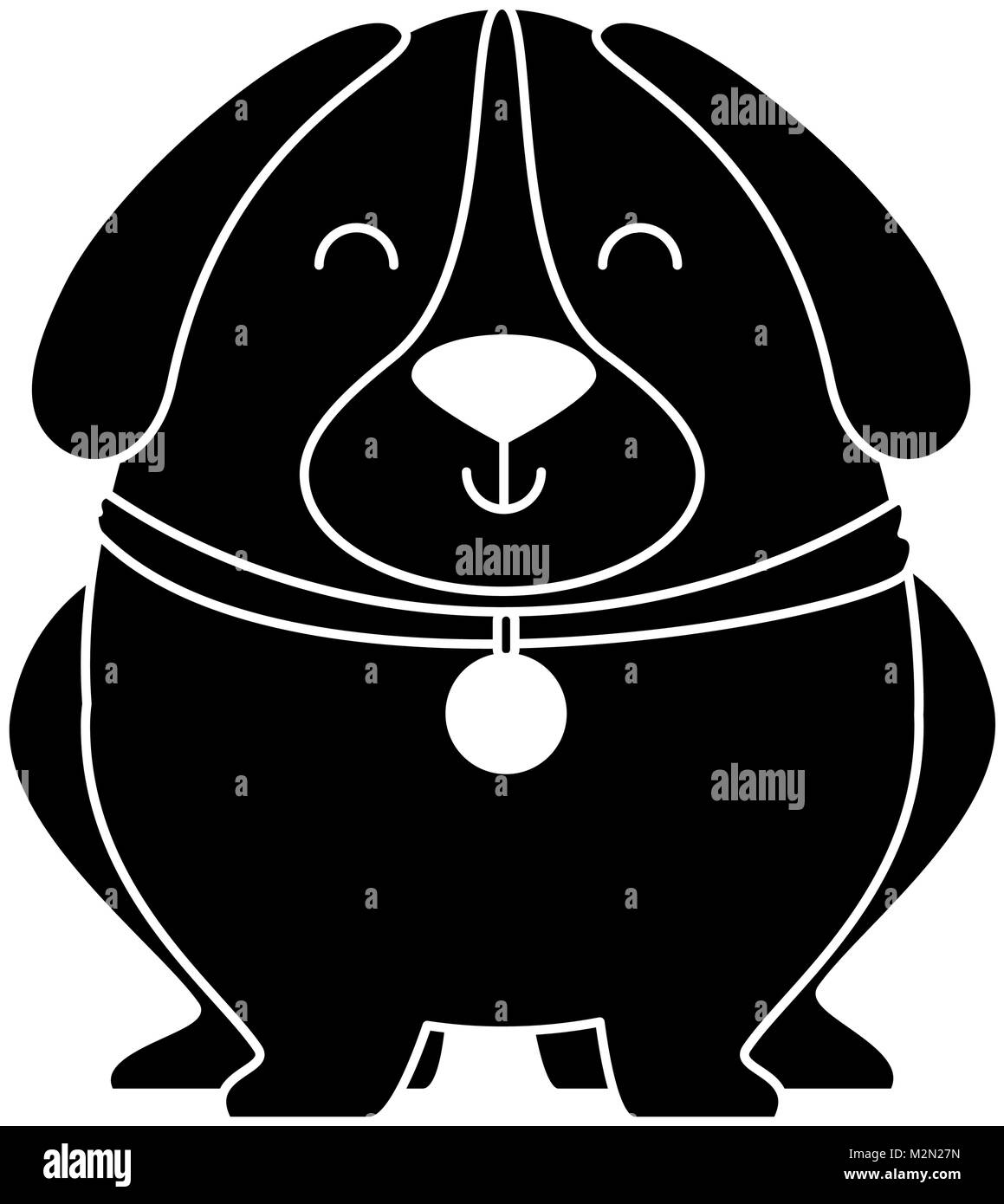 cute dog with necklace Stock Vector Image & Art Alamy