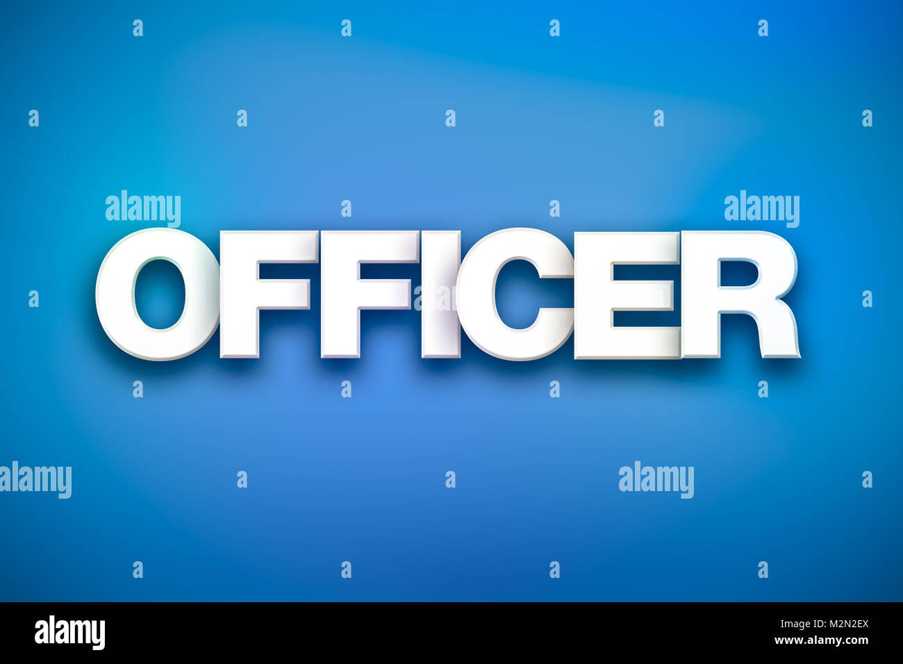 The word Officer concept written in white type on a colorful background