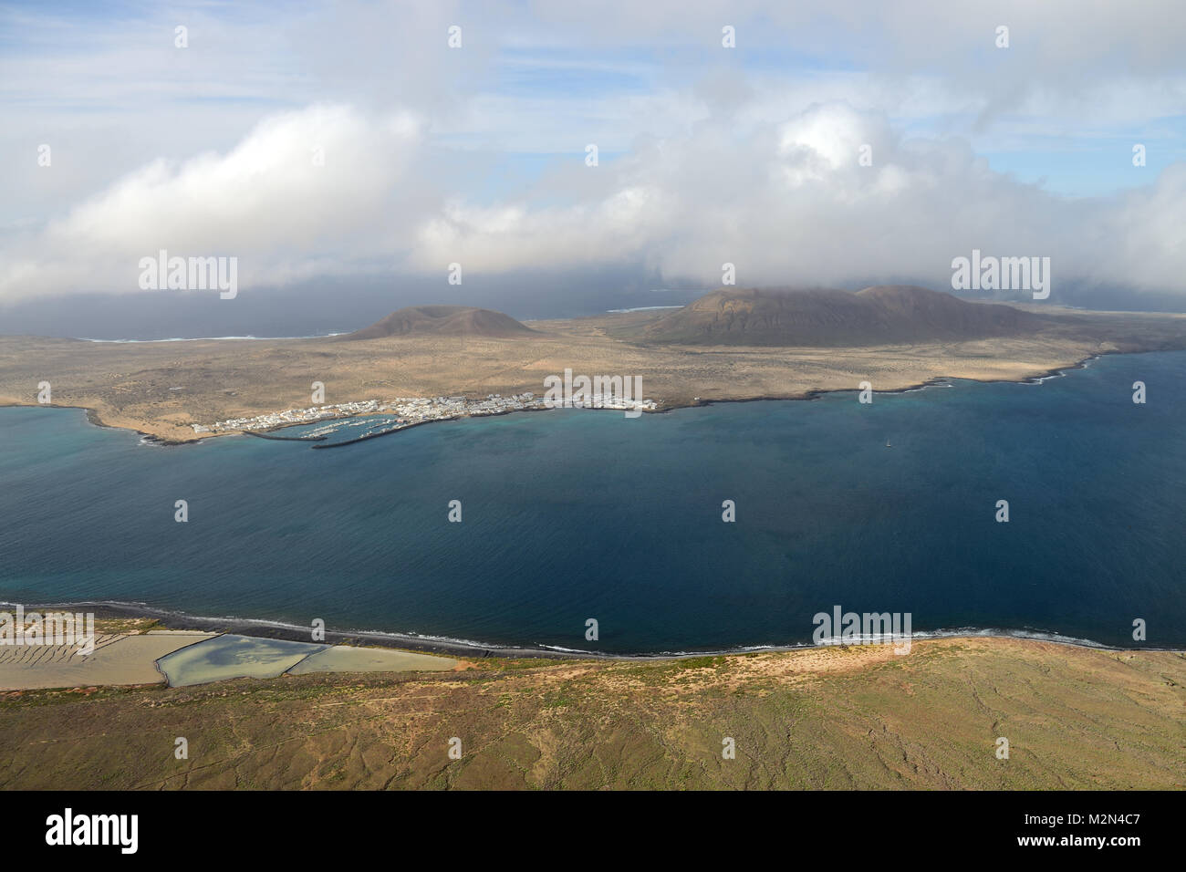 La Graciosa island is a volcanic island in the Canary Islands of Spain just north of Lanzarote. It is part of the Chinijo Archipelago Natural Park. Stock Photo