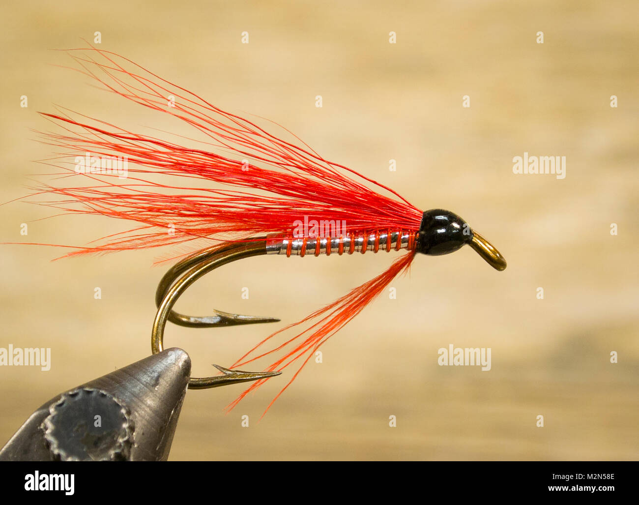 Red salmon fishing fly hi-res stock photography and images - Alamy
