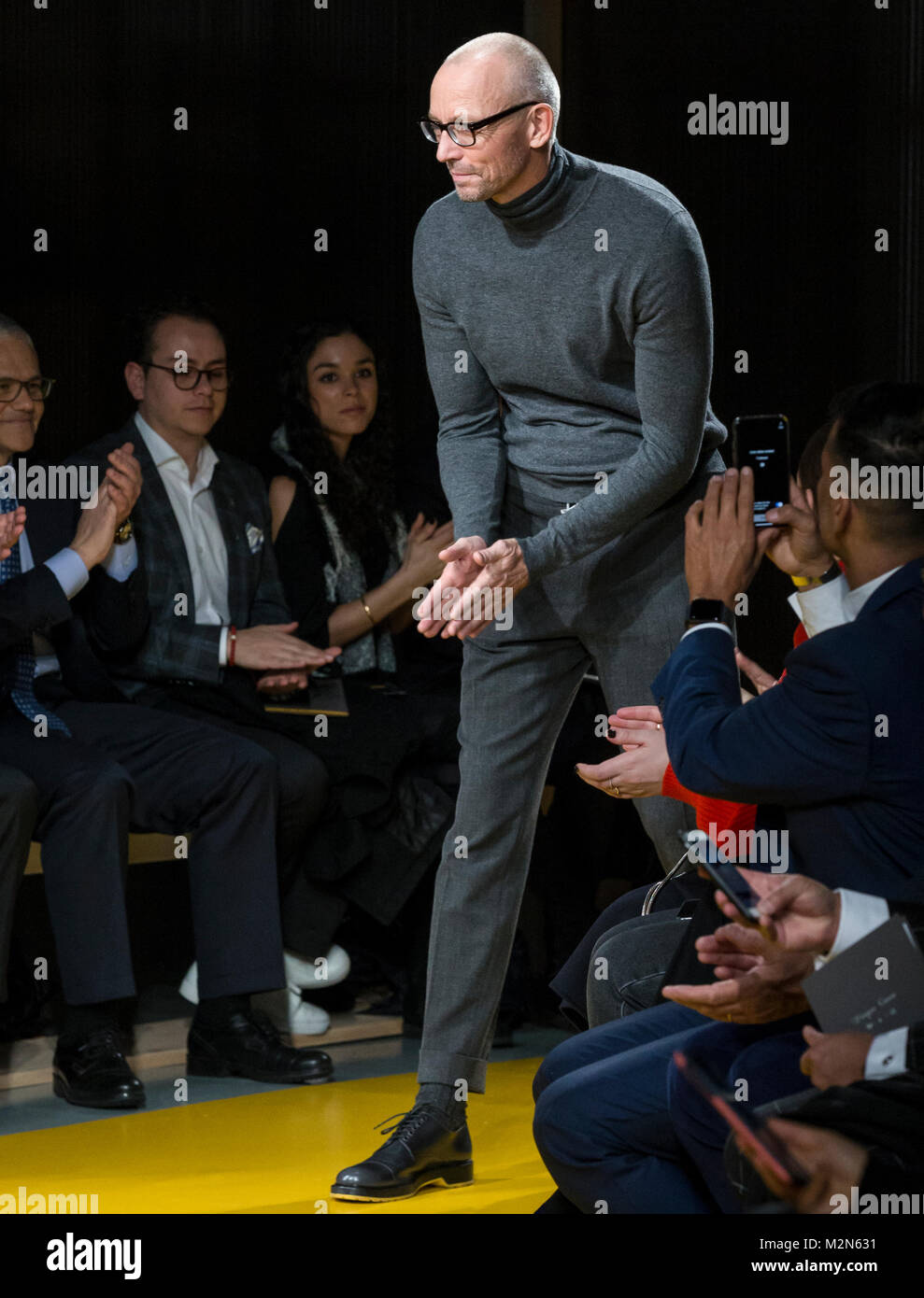 NEW YORK, NY - Feb 07, 2018: Ingo Wilts, chief brand officer for Hugo Boss  walks the runway at the Boss Menswear Show during New York Fashion Week Men  Stock Photo - Alamy