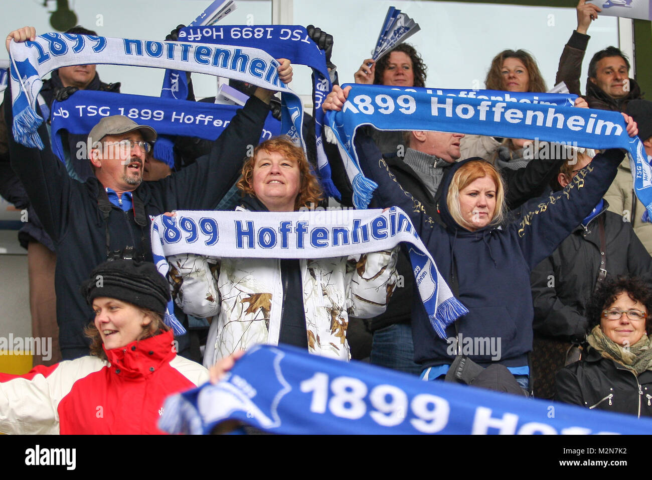 Fans der TSG 1899 Hoffenheim im Dietmar-Hopp-Stadion Stock Photo - Alamy