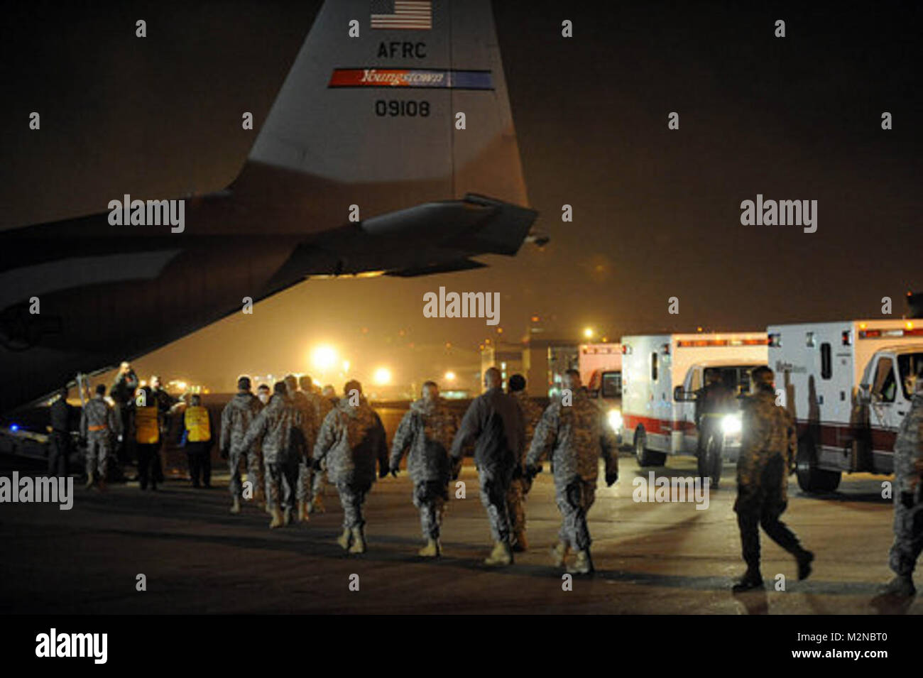 100202 Marietta - Crews approach to the aircraft after it landed in ...