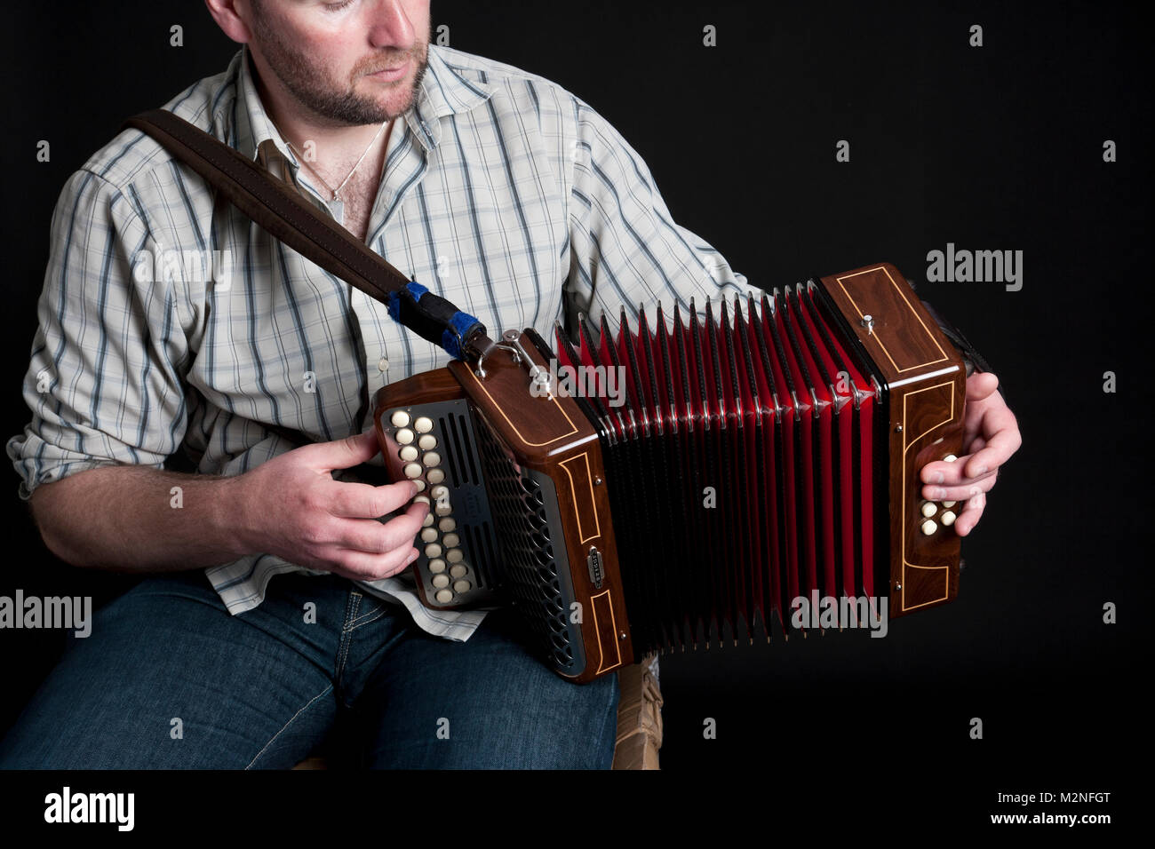 Derek Hickey Accordion player Stock Photo Alamy