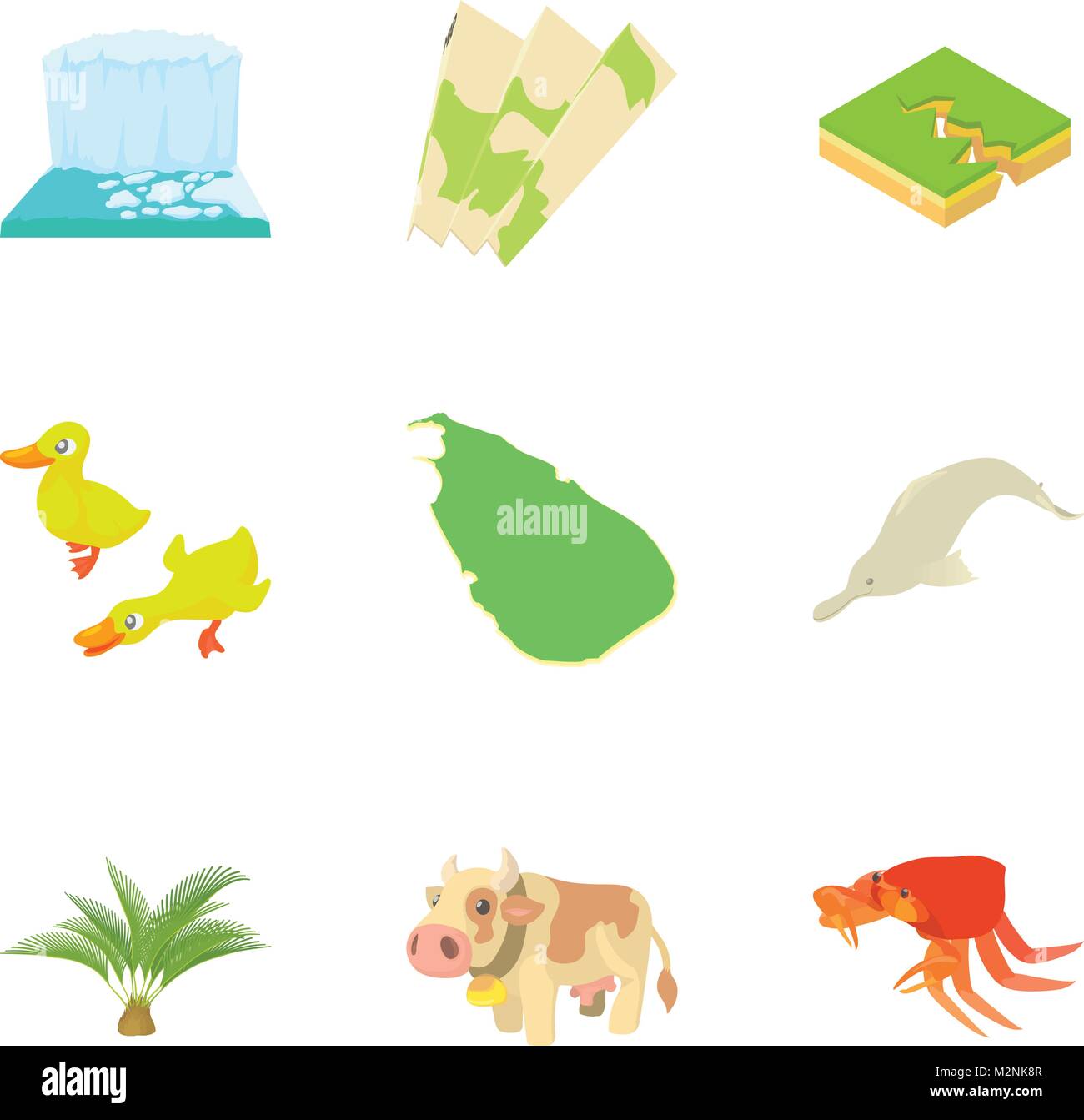 Nature landscape icons set, cartoon style Stock Vector Image & Art - Alamy