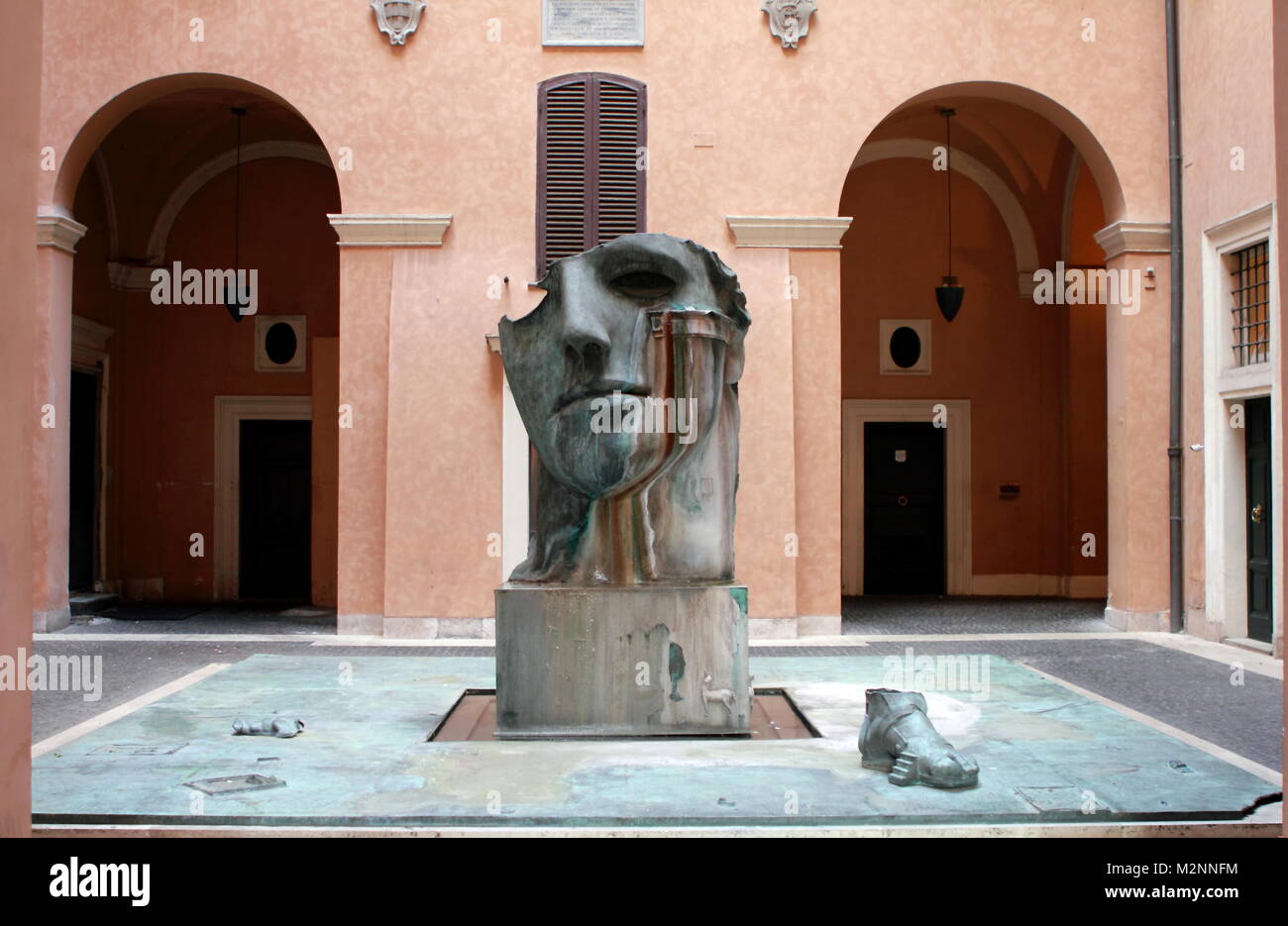 Rome, Italy - May 16, 2012: A contemporary sculpture by Polish artist Igor Mitoraj in a Roman courtyard, Rome, Italy Stock Photo