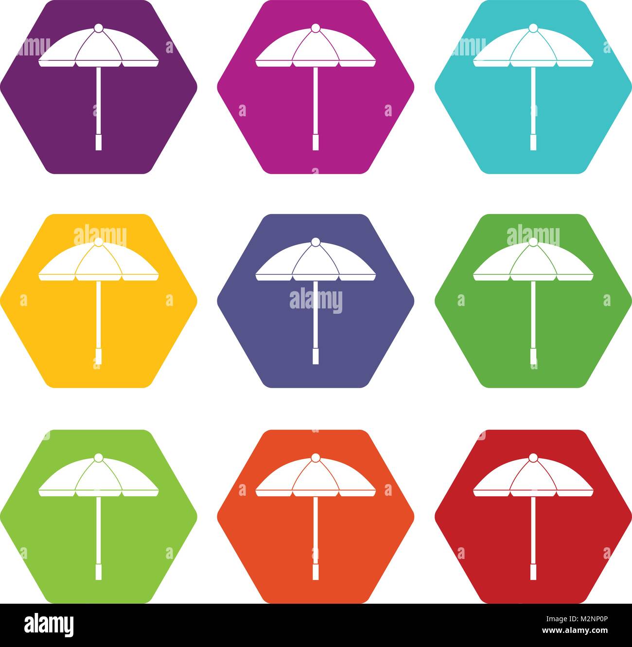 Sun umbrella icon set color hexahedron Stock Vector Image & Art - Alamy