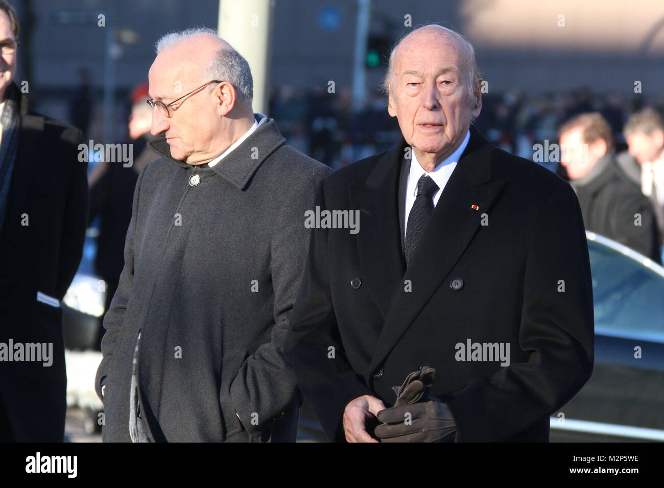 Valery Giscard d’Estaing, Staatsakt fuer Helmut Schmidt, Hamburg, 23.11.2015 Stock Photo