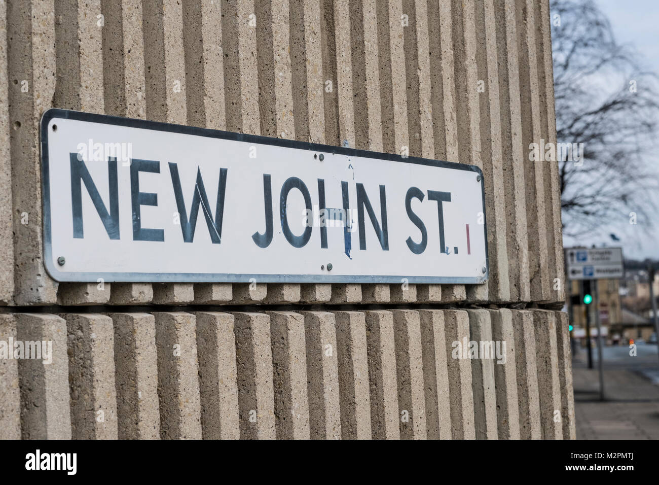 New John Street, Bradford, sign on the side of the Highpoint building Stock Photo Alamy