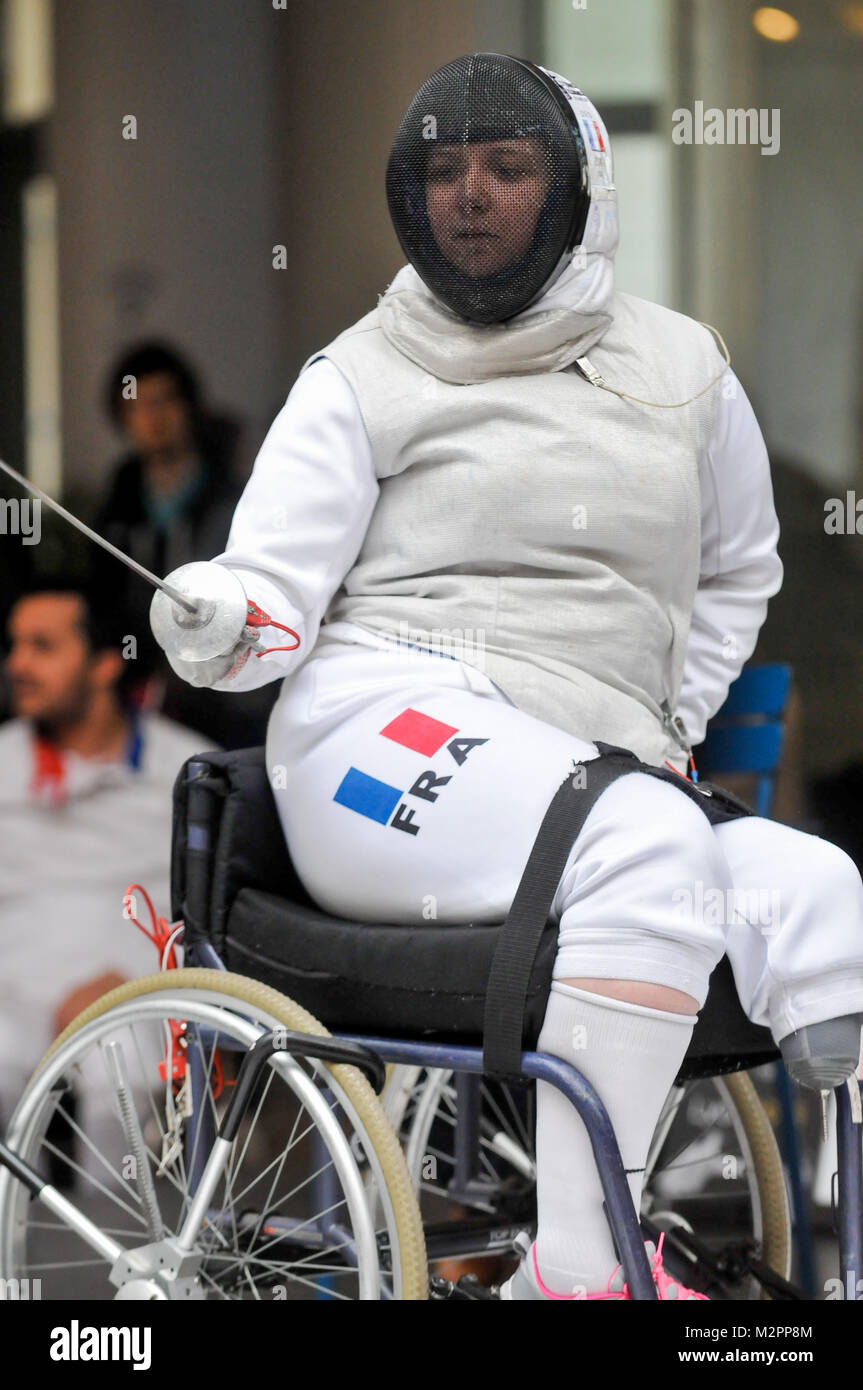 Finale of French fencing Championship Marine Ecorchon faces Amelie