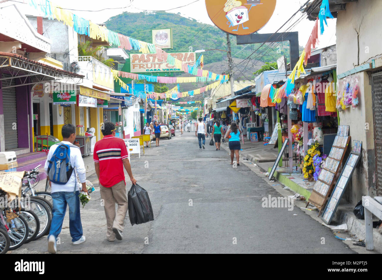 The streets of San Vicente, El Salvador, near the Salvadoran Army's
