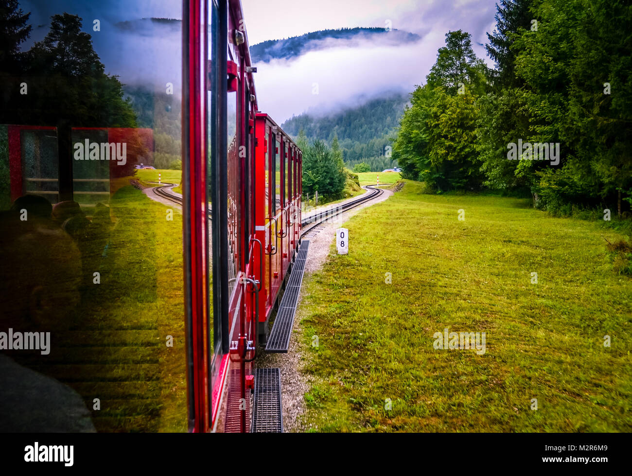 Little Trains of the Spectacular Austrian Tyrol Stock Photo