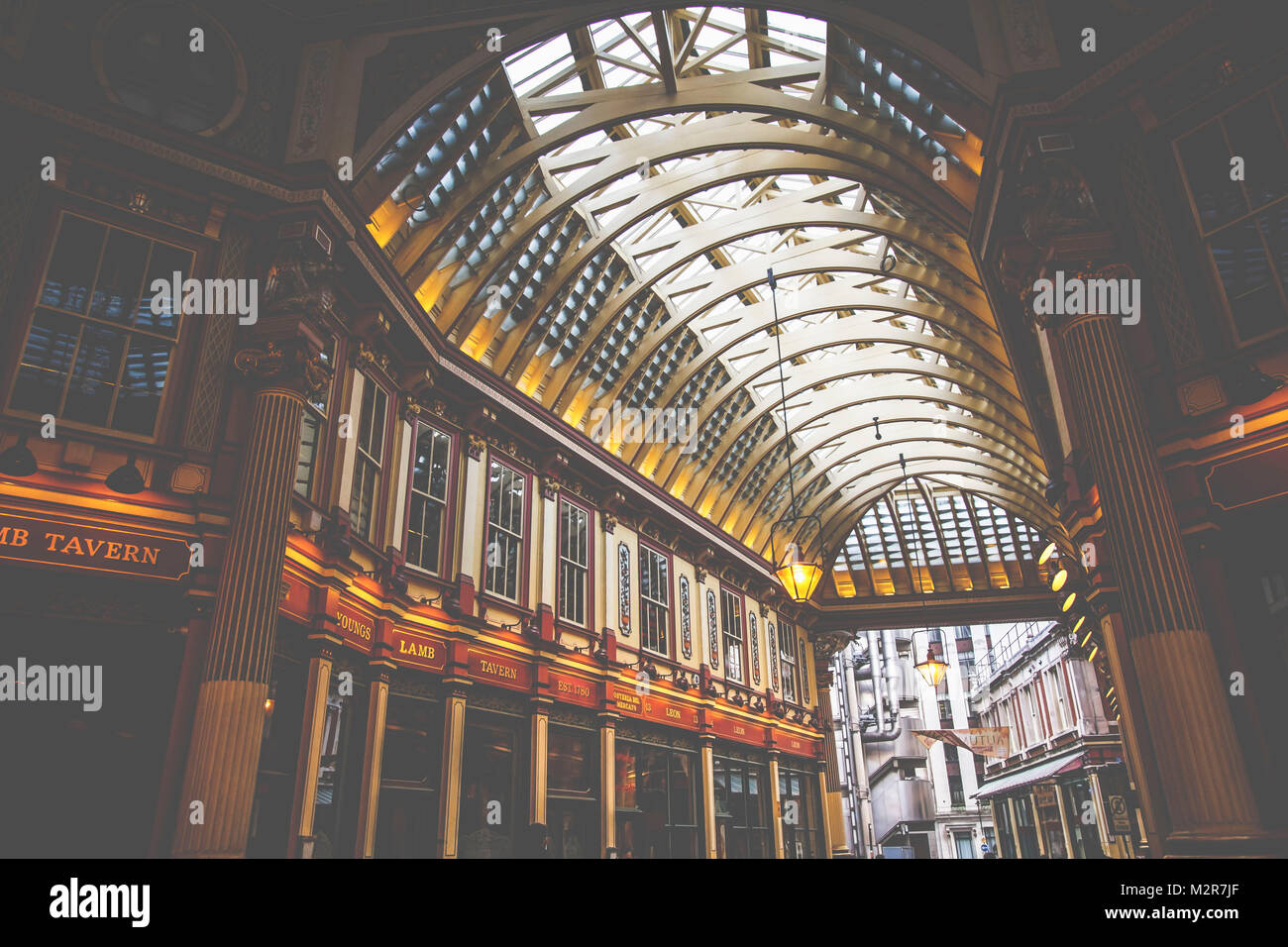 The Leadenhall Market - a passage in the heart of London, city of London, England, Great Britain, Stock Photo