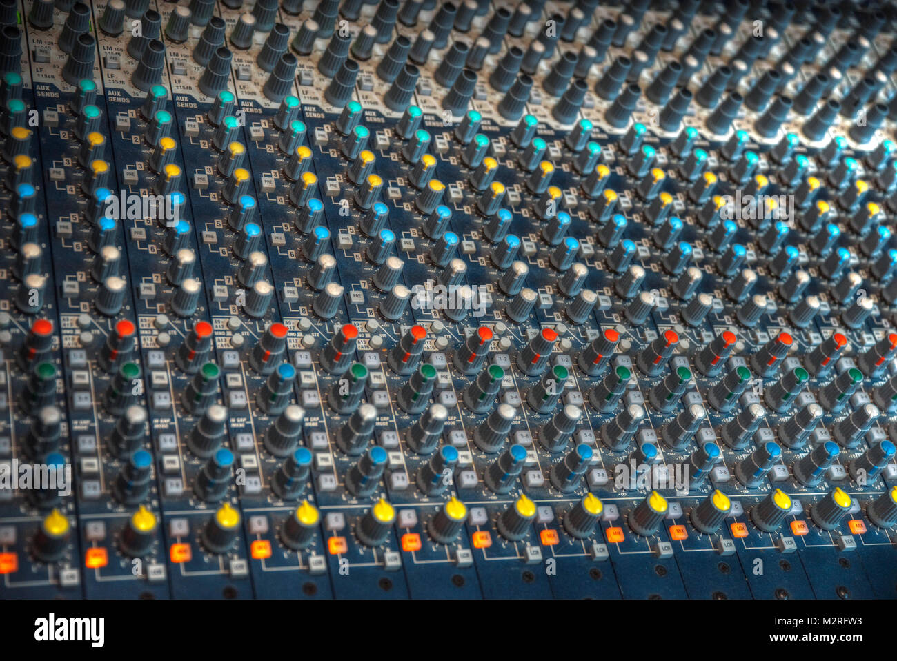 Sound panel for working in the studio and on TV projects Stock Photo ...