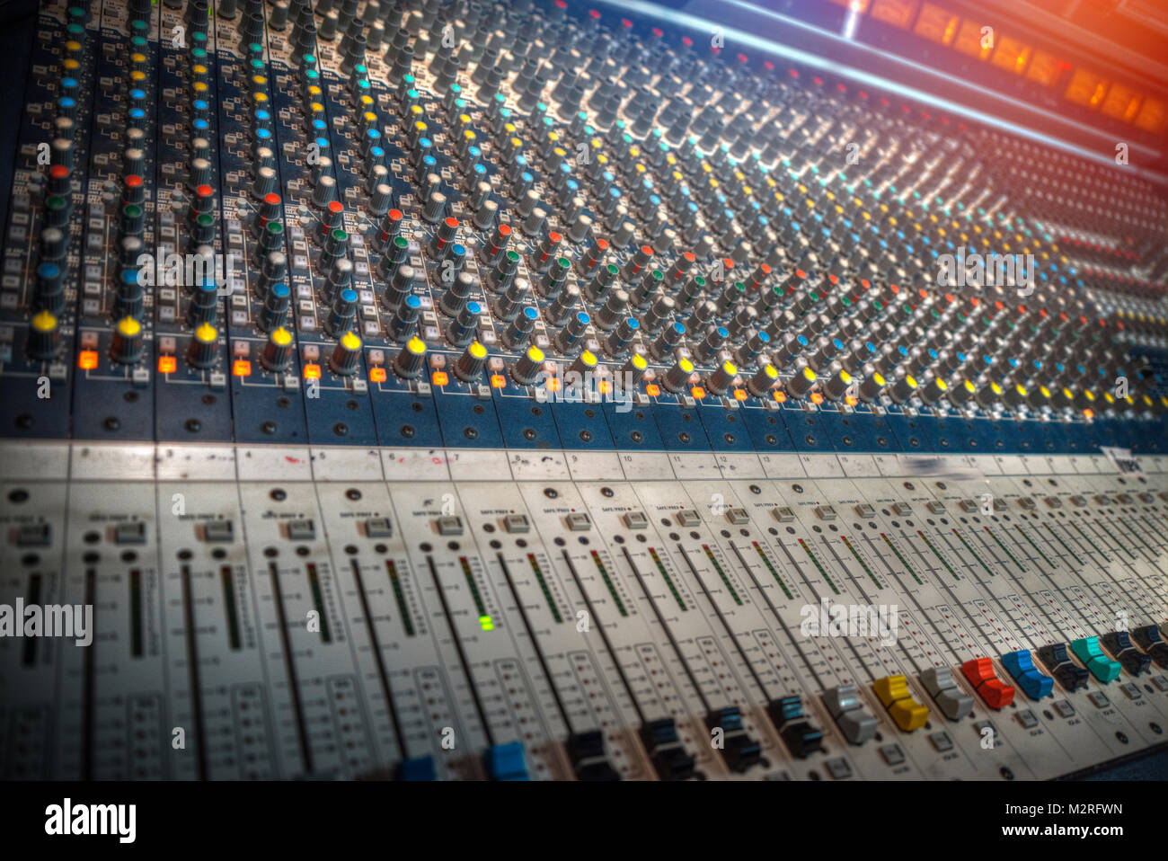 Sound panel for working in the studio and on TV projects Stock Photo ...