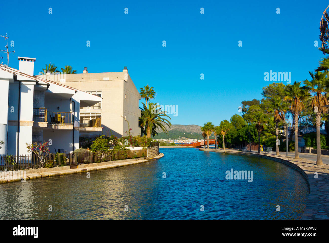 Canal Nou, Platja de Alcudia, Mallorca, Balearic islands, Spain Stock Photo