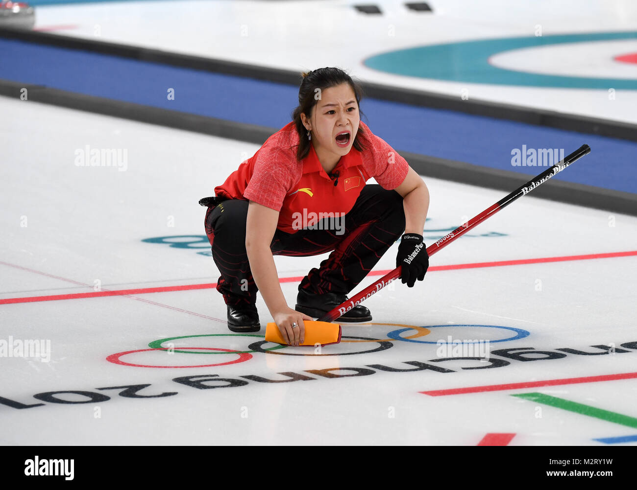Pyeongchang, South Korea. 8th Feb, 2018. China's Wang Rui competes ...