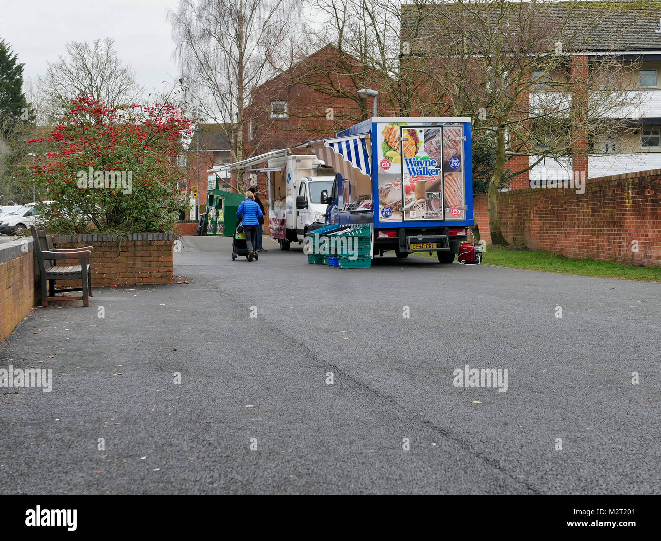 Ashbourne, UK. 8th February, 2018. Only two vendors attend the struggling Ashbourne, Derbyshire Thursday market after the Town Council decide to cut costs by not providing stalls for market traders. Ashbourne is the gateway to the Peak District National Park close to the Dovedale valley. Credit: Doug Blane/Alamy Live News Stock Photo