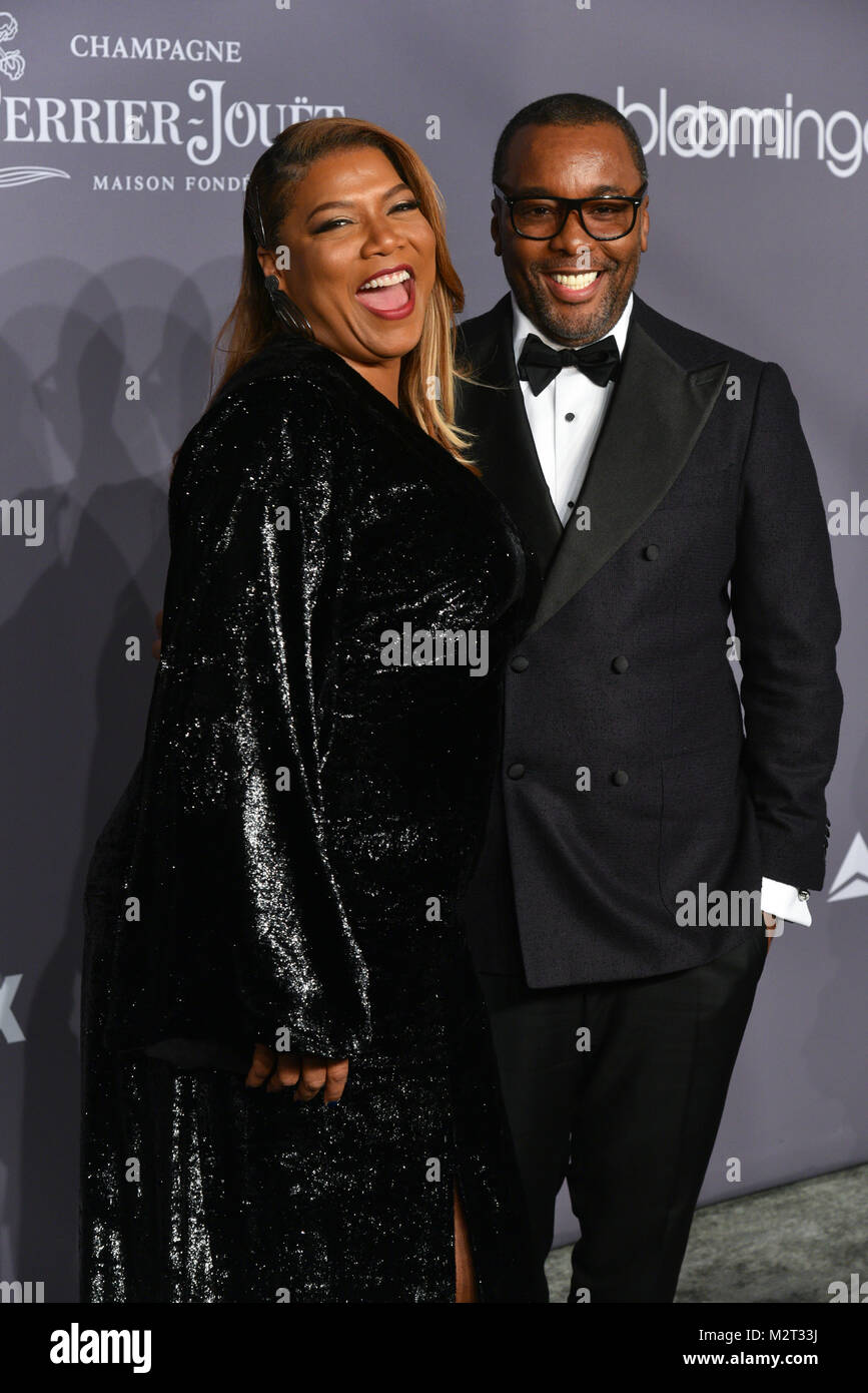 New York, USA. 7th Feb, 2018. Queen Latifah and Lee Daniels attend the 2018 amfAR Gala New York at Cipriani Wall Street on February 7, 2018 in New York City. Credit: Erik Pendzich/Alamy Live News Stock Photo