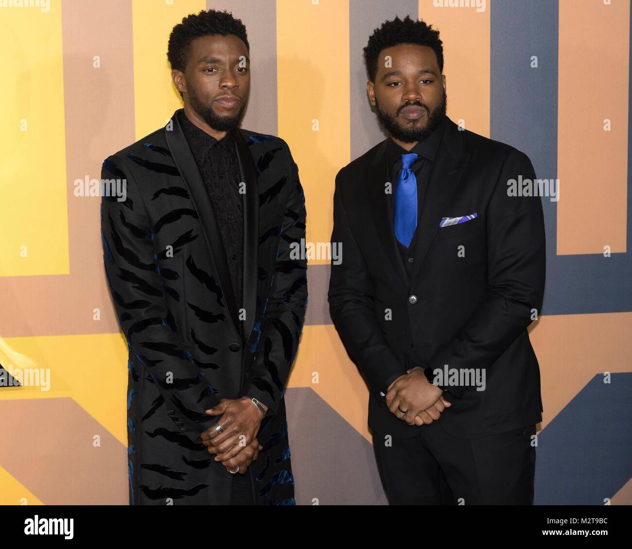 London, UK. 8th February, 2018. Ryan Coogler and Chadwick Boseman Stock