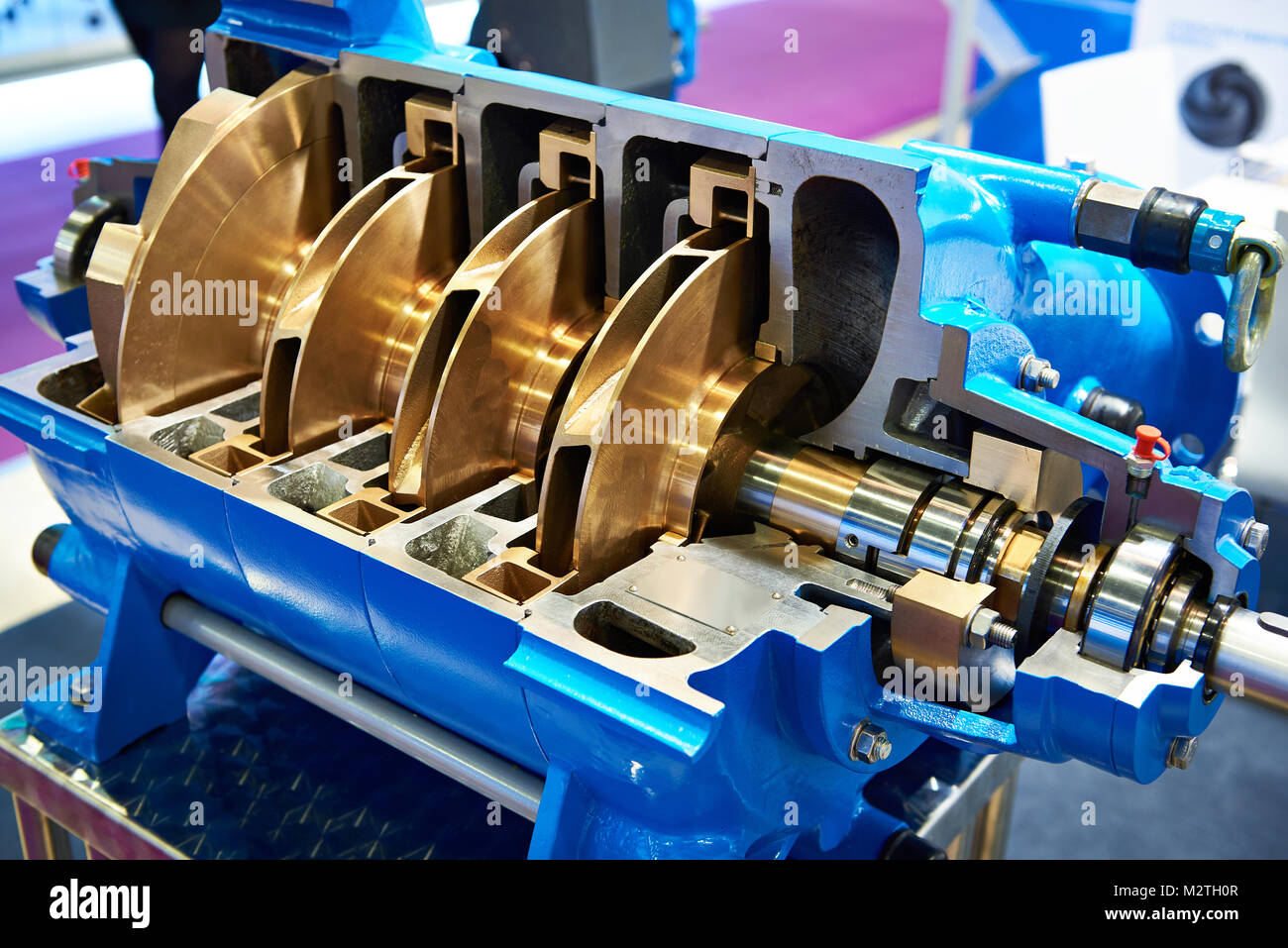 Industrial multi-stage centrifugal pump in cross section Stock Photo - Alamy