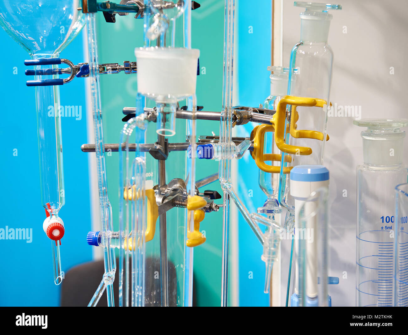 Burettes and flasks in the chemical laboratory Stock Photo Alamy