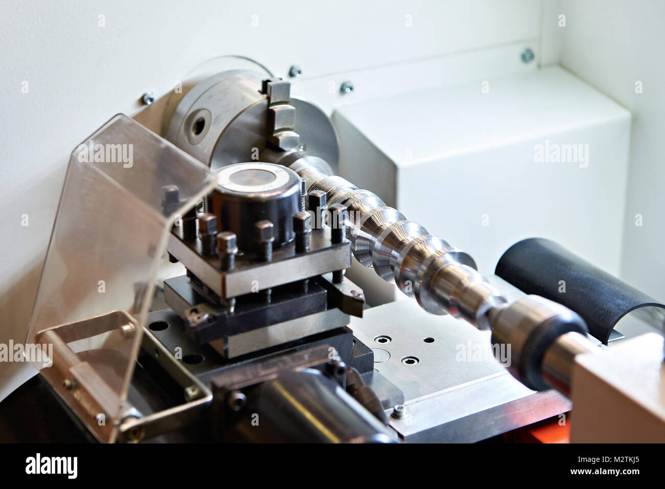 Lathe with cutters and workpiece closeup Stock Photo Alamy