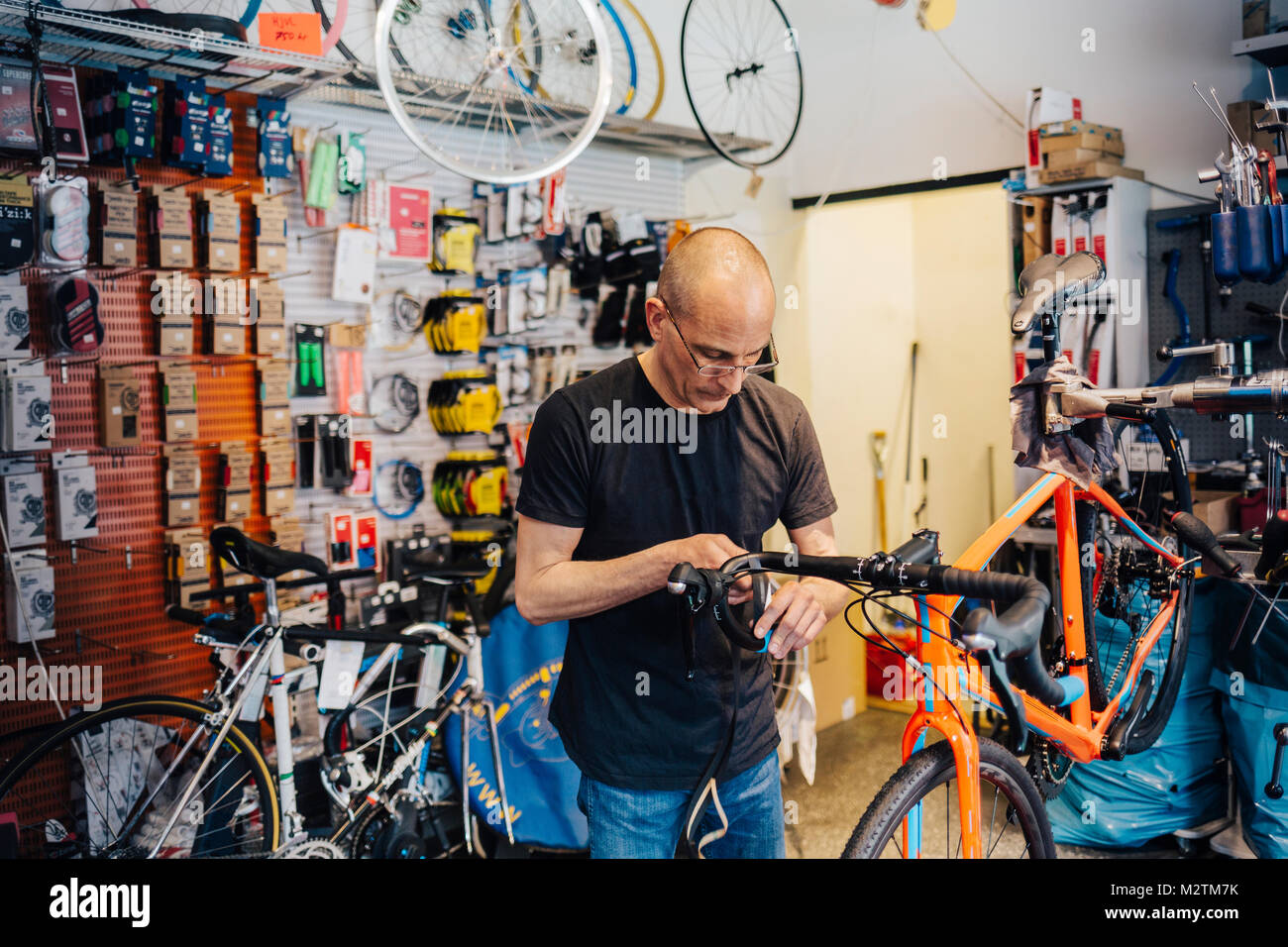 business owner of bicycle store Stock 