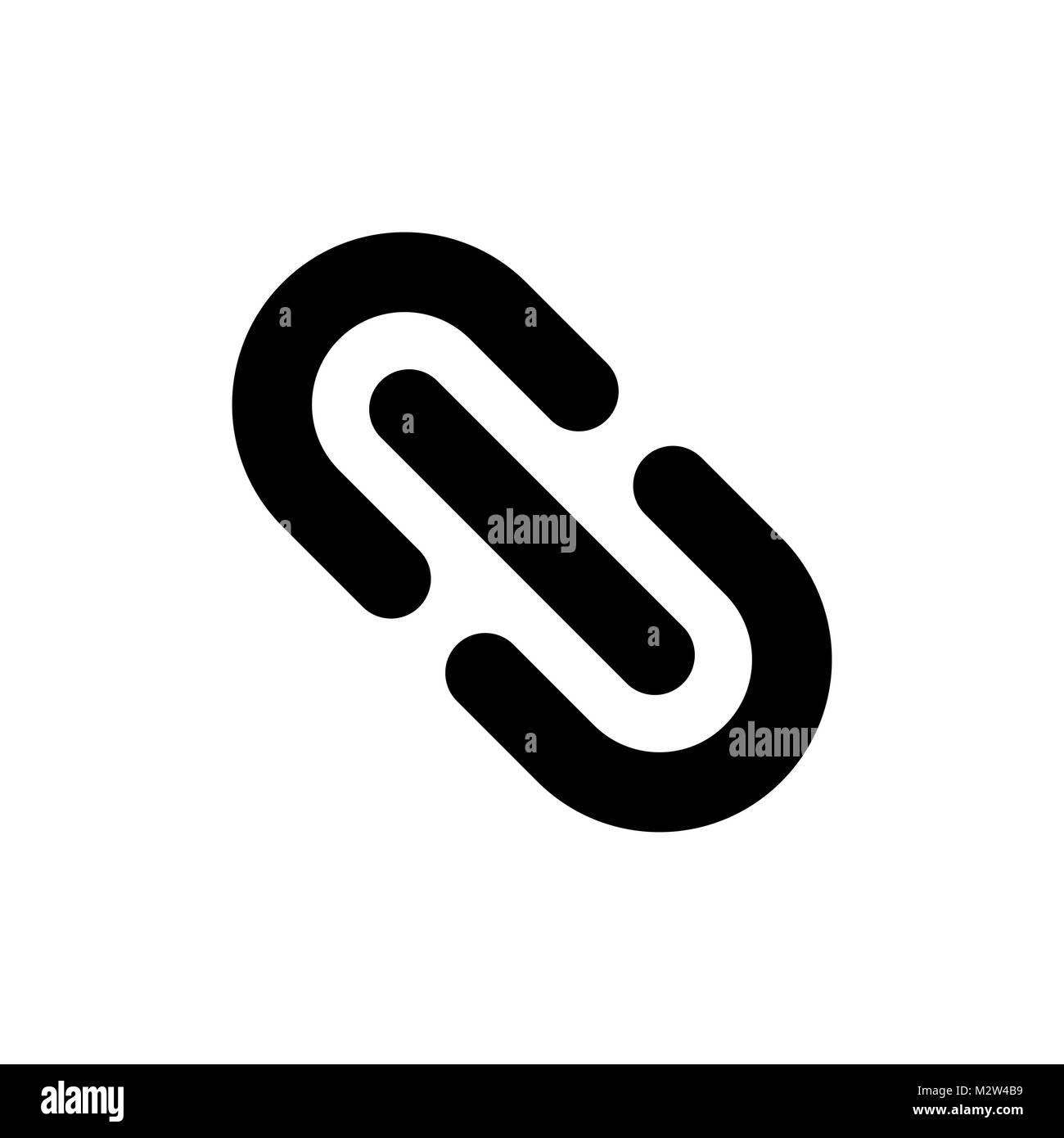 Link icon. Lock chain symbol on white background Stock Vector