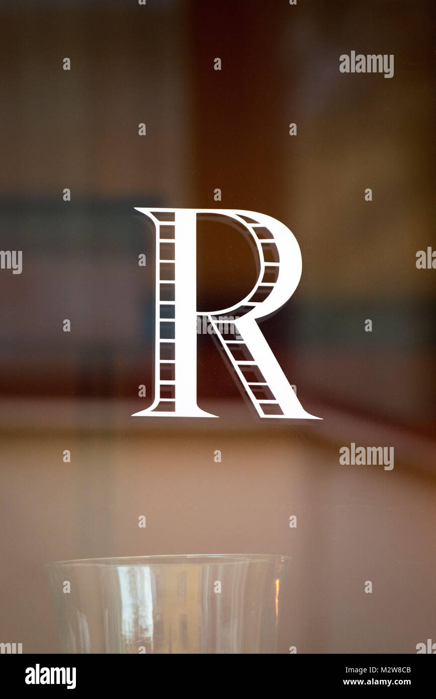 Letter 'R' on window pane Stock Photo - Alamy