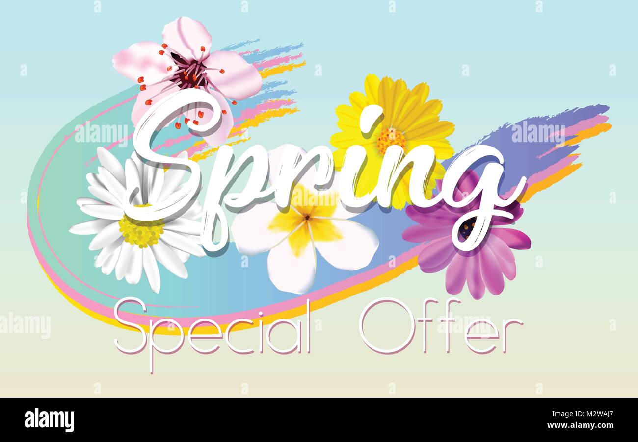 Floral Spring Graphic Design for T-shirt Stock Vector
