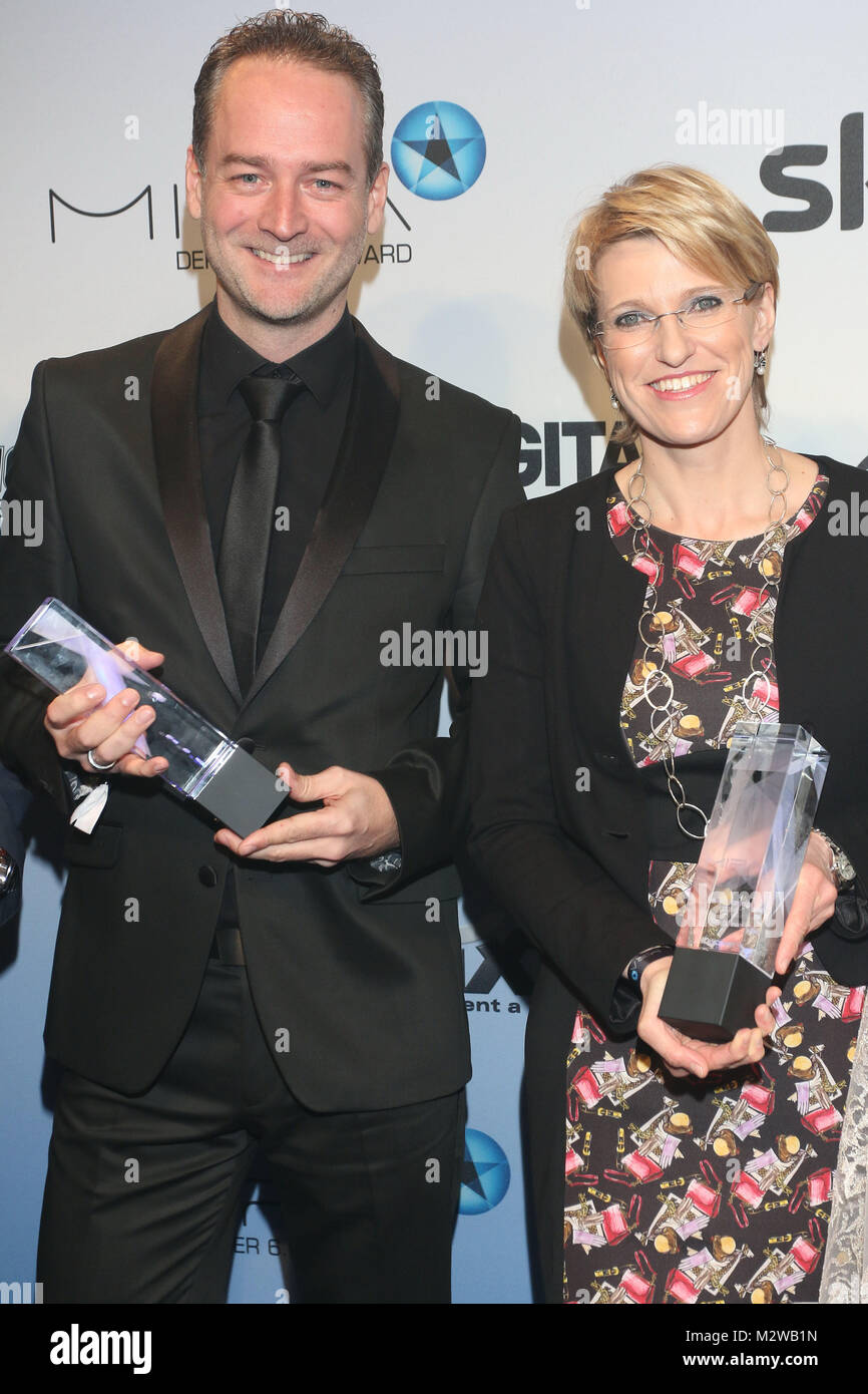 Susanne Aigner-Drews, Discovery Networks, Stefan Hempel (Sky Sport HD),  Mira Award 2015, Station Berlin, 29.01.2015 Stock Photo - Alamy