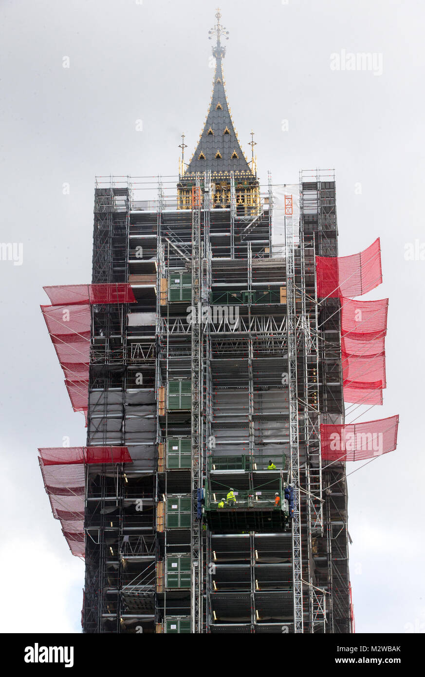 Big Ben, also known as The Elizabeth Tower, is undergoing a major refurbishment which will last around four years Stock Photo