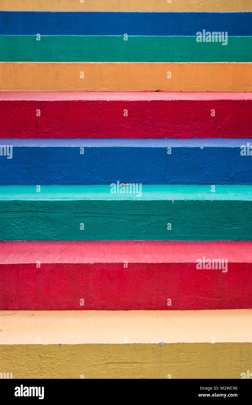 Rainbow coloured steps hi-res stock photography and images - Alamy
