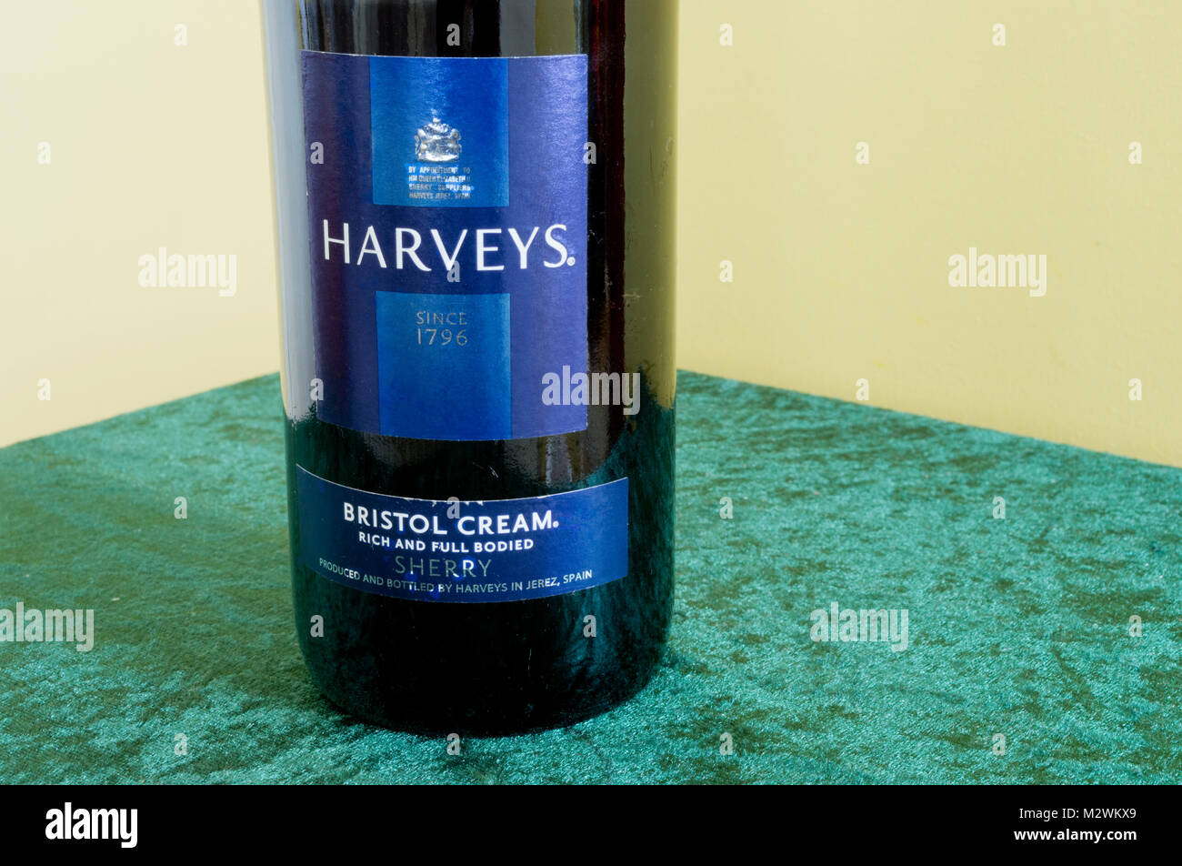 Bottle of Harvey's Bristol Cream Sherry Stock Photo Alamy