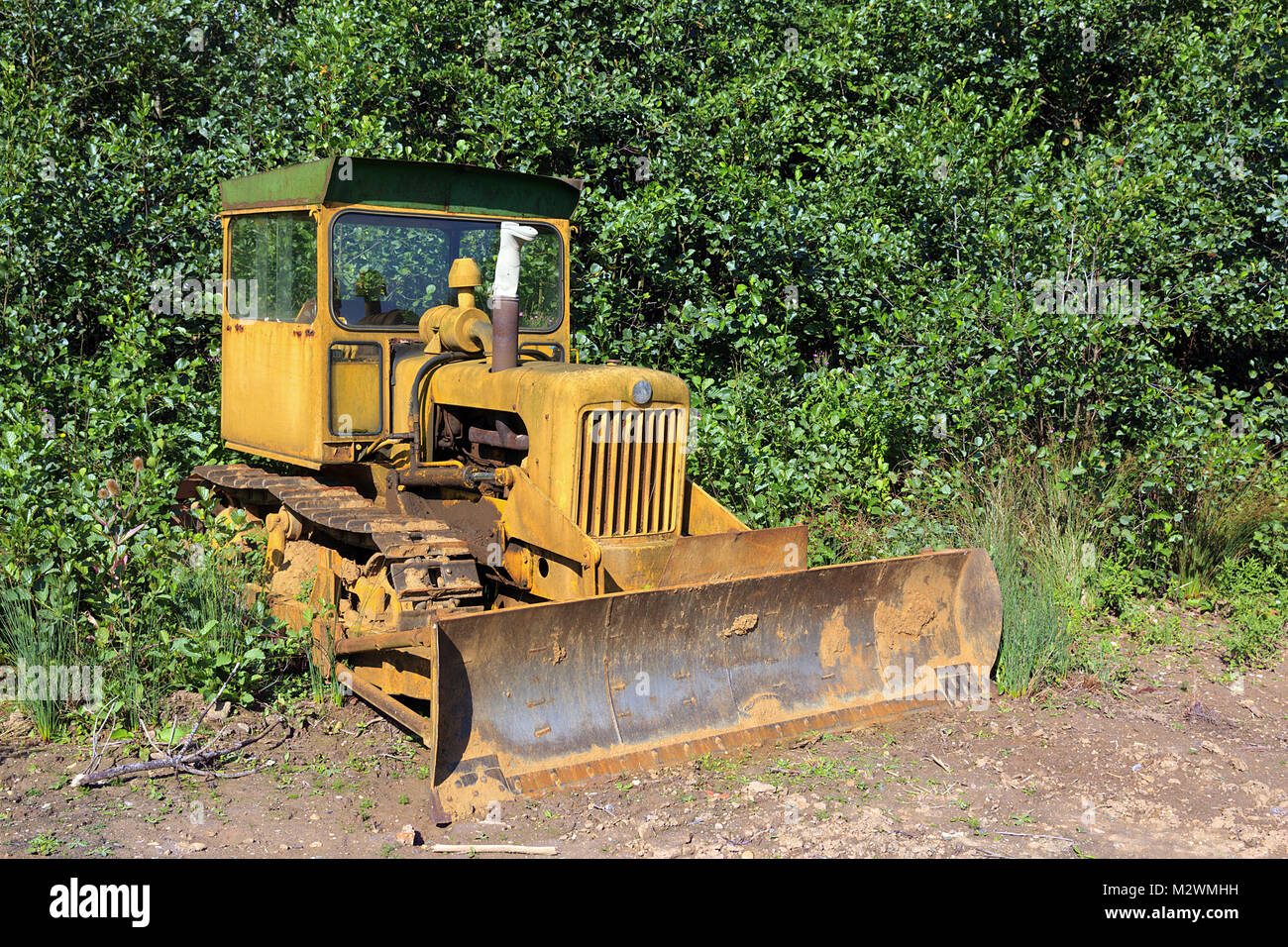 Old Caterpiller track bulldozer Stock Photo