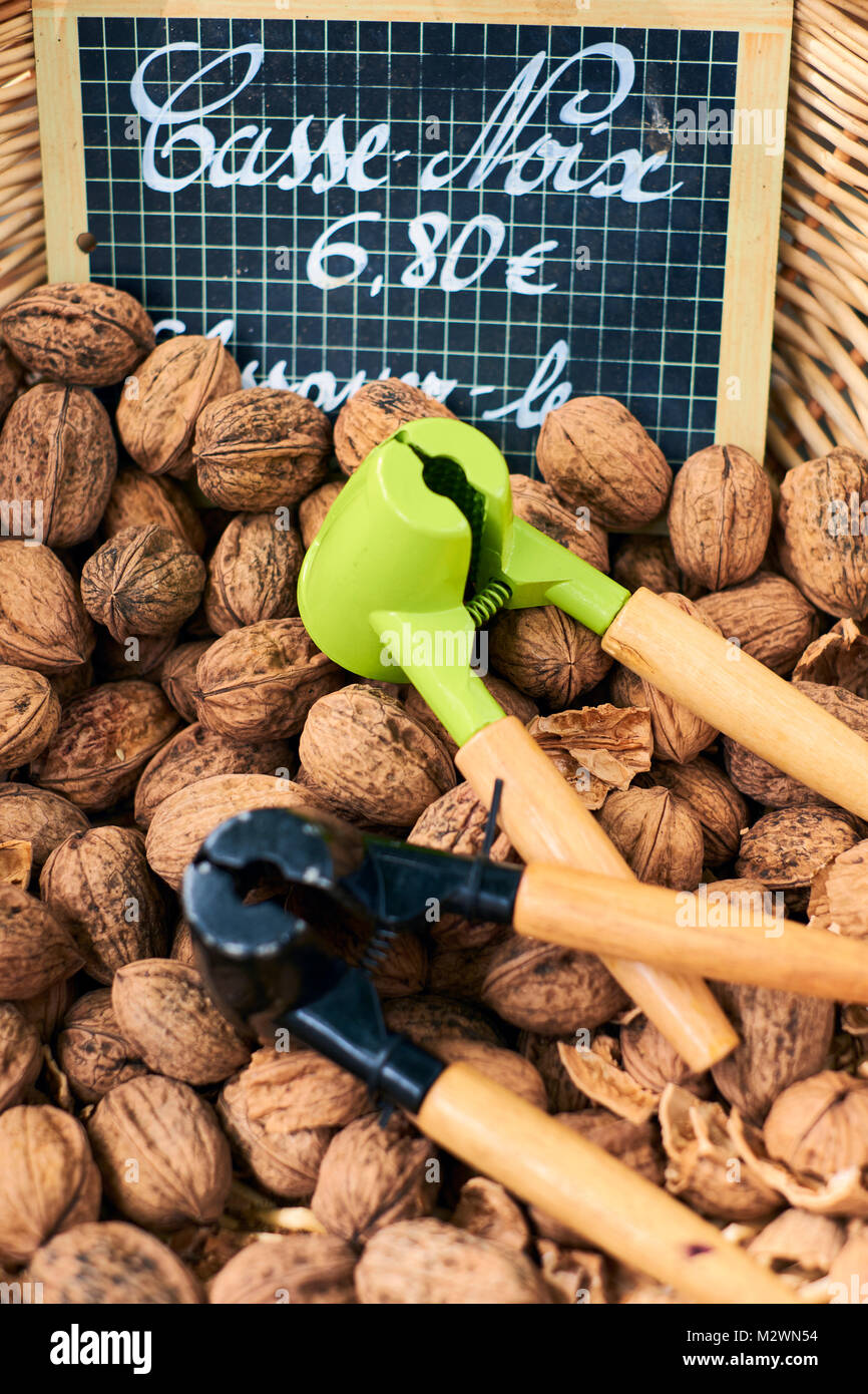 Locally produced Walnuts for sale in the Dordogne France Stock Photo
