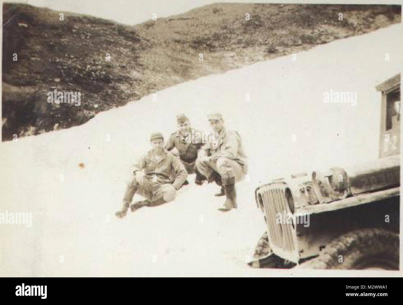 World War Two, black and white photo of soldiers in countryside Stock ...