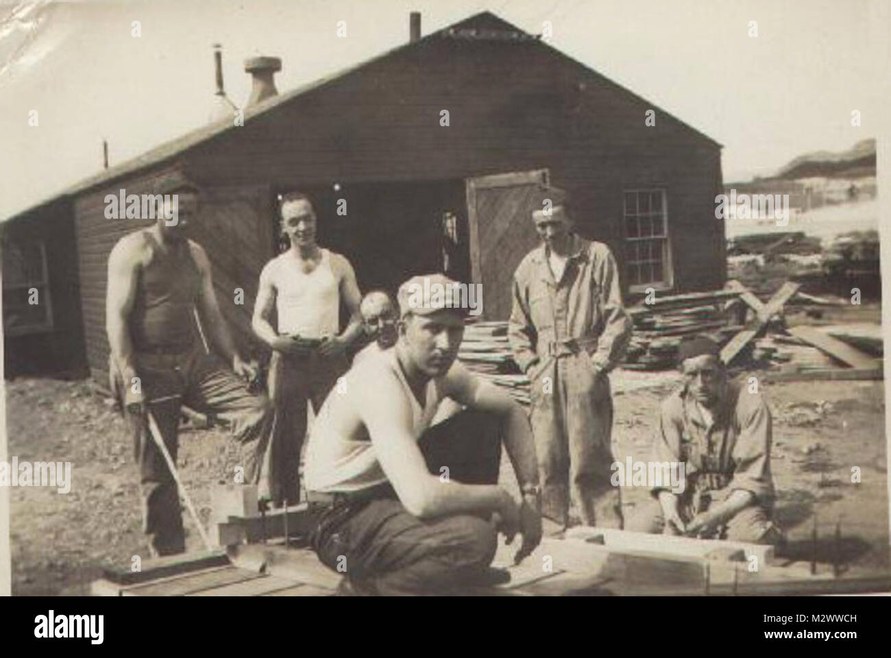 World War Two, black and white photo of soldiers in countryside Stock ...